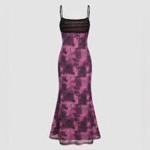Cider Purple Satin Slip Dress with Cowl Neck
